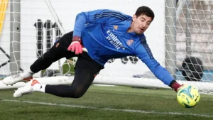 En la foto, Thibaut Courtois