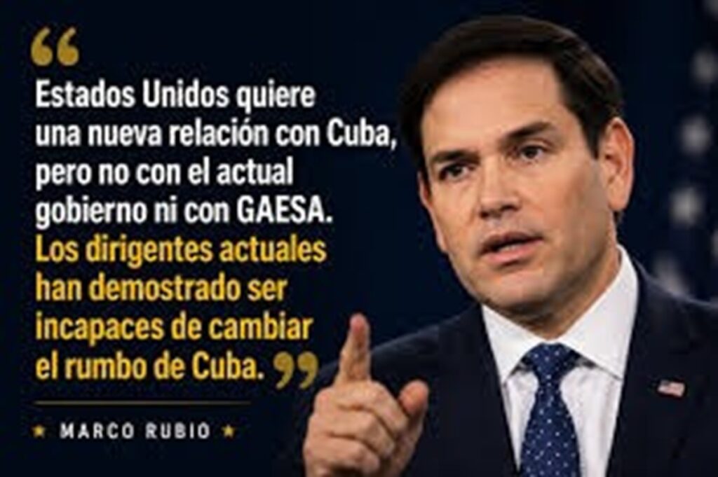 En la foto, un mensaje de Marco Rubio a los cubanos