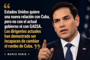 En la foto, un mensaje de Marco Rubio a los cubanos