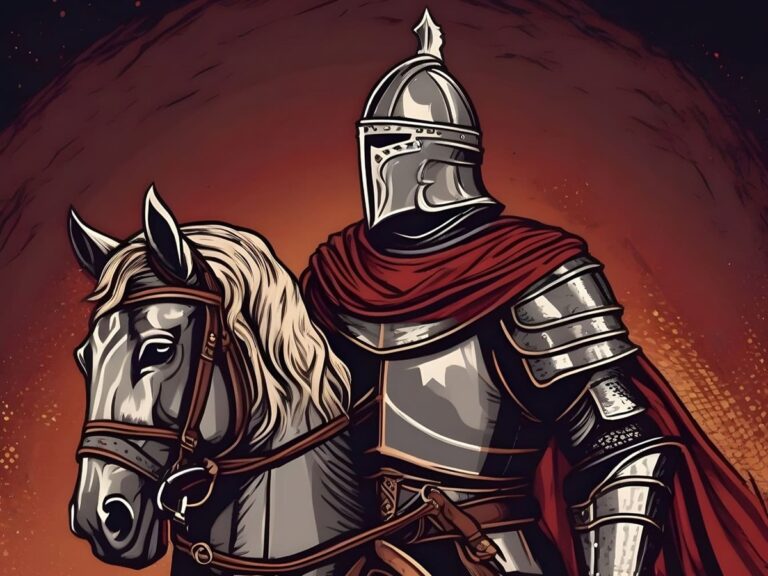 En la foto, dibujo de un caballero medieval