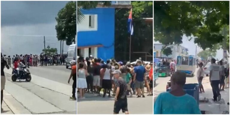En la foto, protestas en San Miguel del Padrón, La Habana