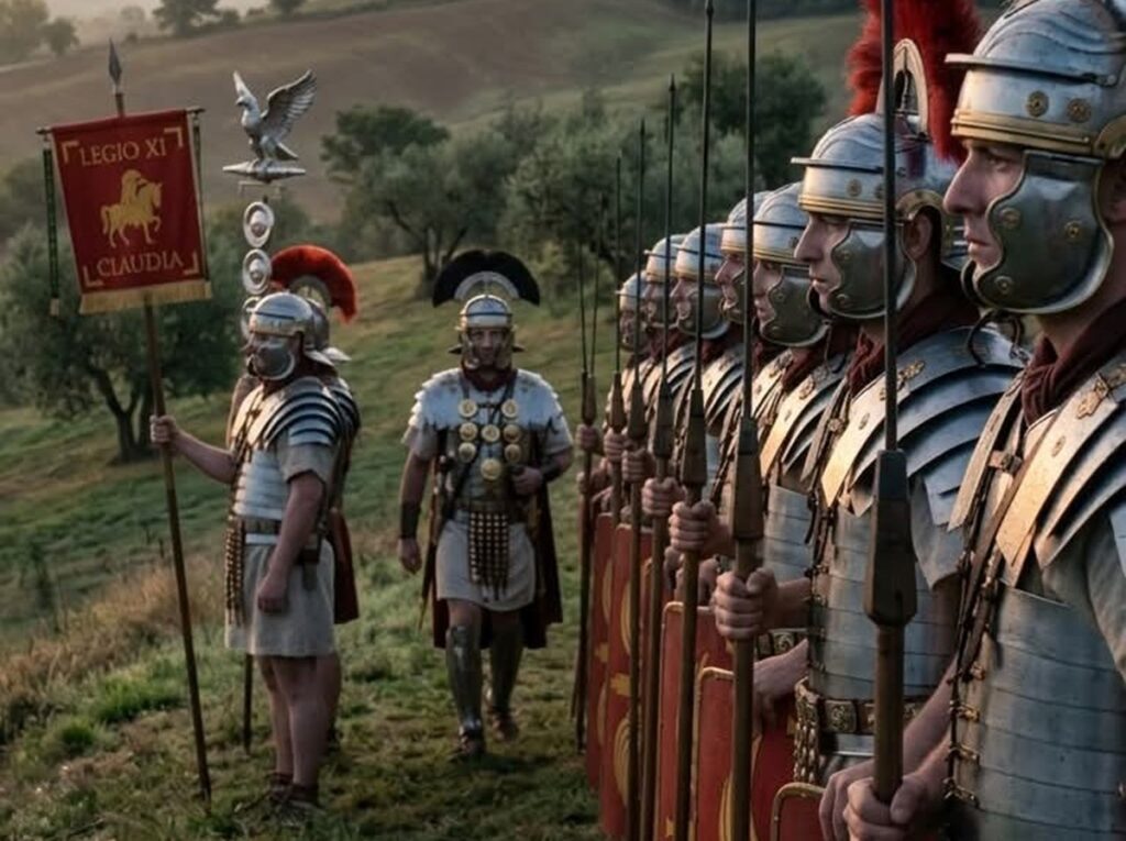 En la foto, soldados romanos