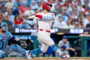 En la foto, Kyle Schwarber