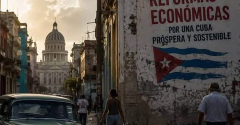 En la foto, una imagen de La Habana, con un mensaje en una pared