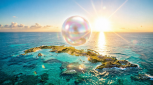 En la foto, una imagen de IA que muestra a la isla de Cuba en el Caribe