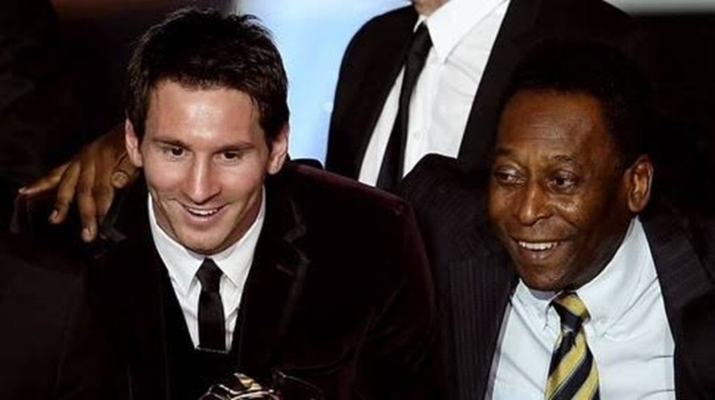 En la foto, Messi y Pelé