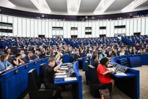 En la foto, votación en el Parlamento Europeo