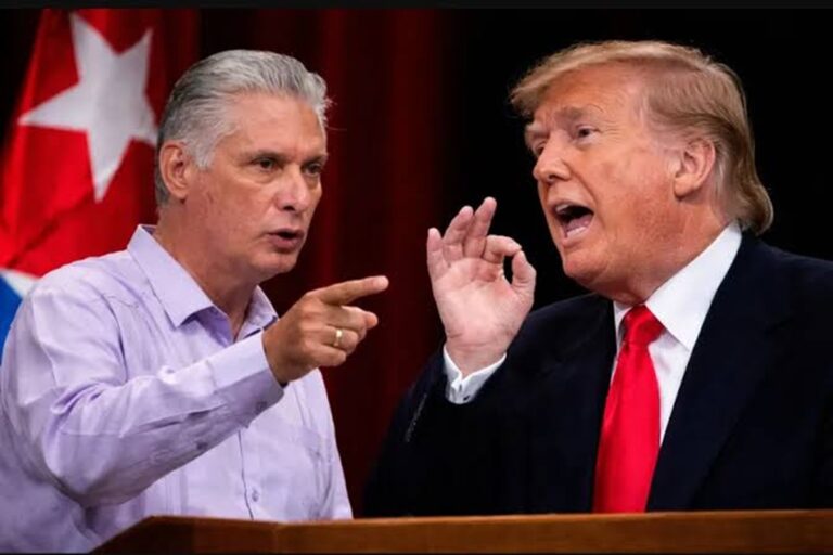En la foto, Díaz-Canel y Donald Trump