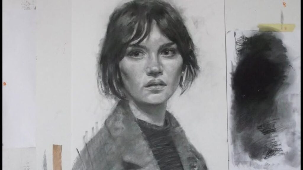 En la foto, una pintura de una mujer
