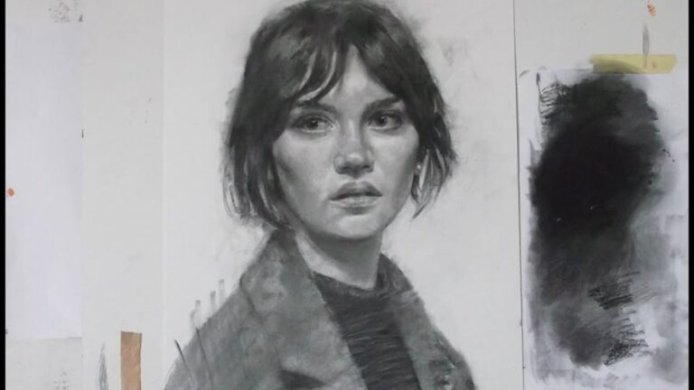 En la foto, una pintura de una mujer