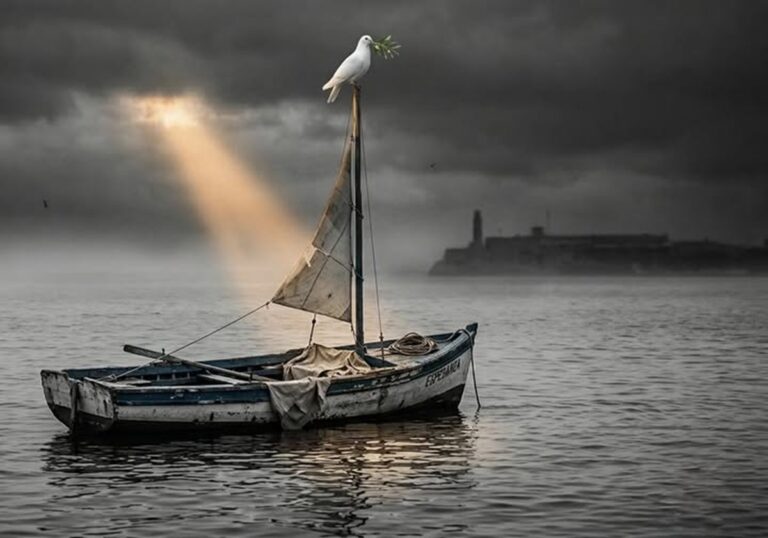 En la foto, un barco a la entrada de la bahía de La Habana