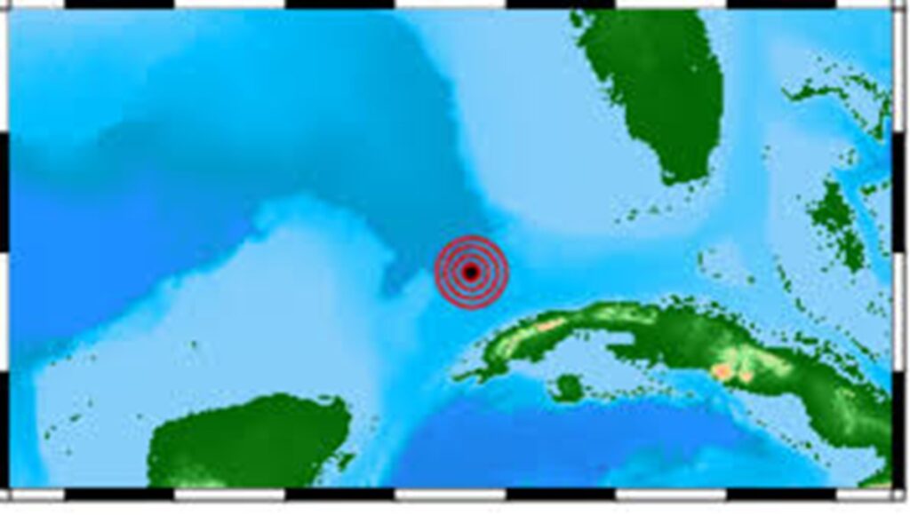 En la foto, localización del sismo