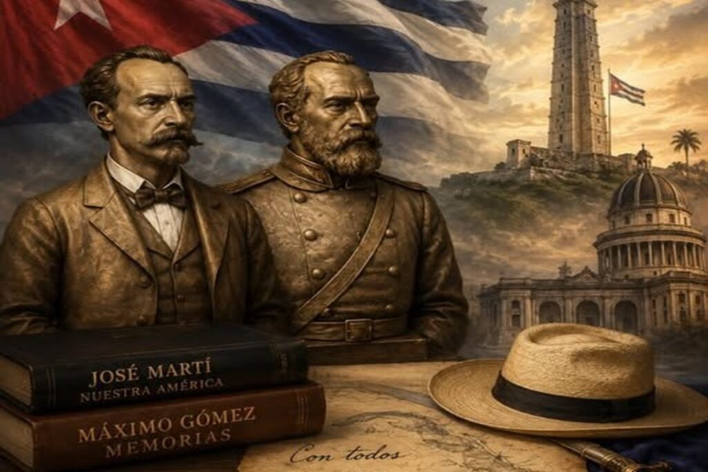 En la foto, una imagen de IA de Martí y Máximo Gómez