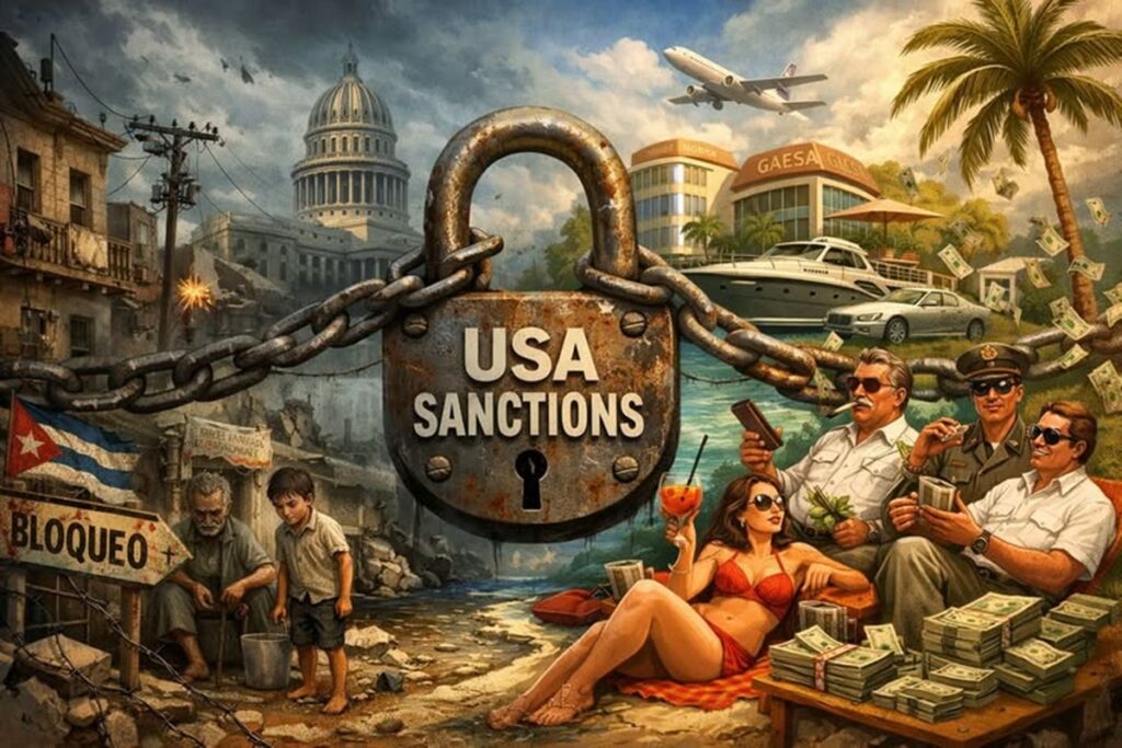 En la foto, Cuba, GAESA y el Bloqueo
