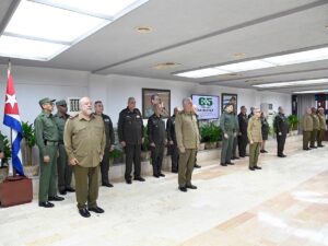 En la foto, la cúpula castrista en la ceremonia de entrega de grados a oficiales del Minint