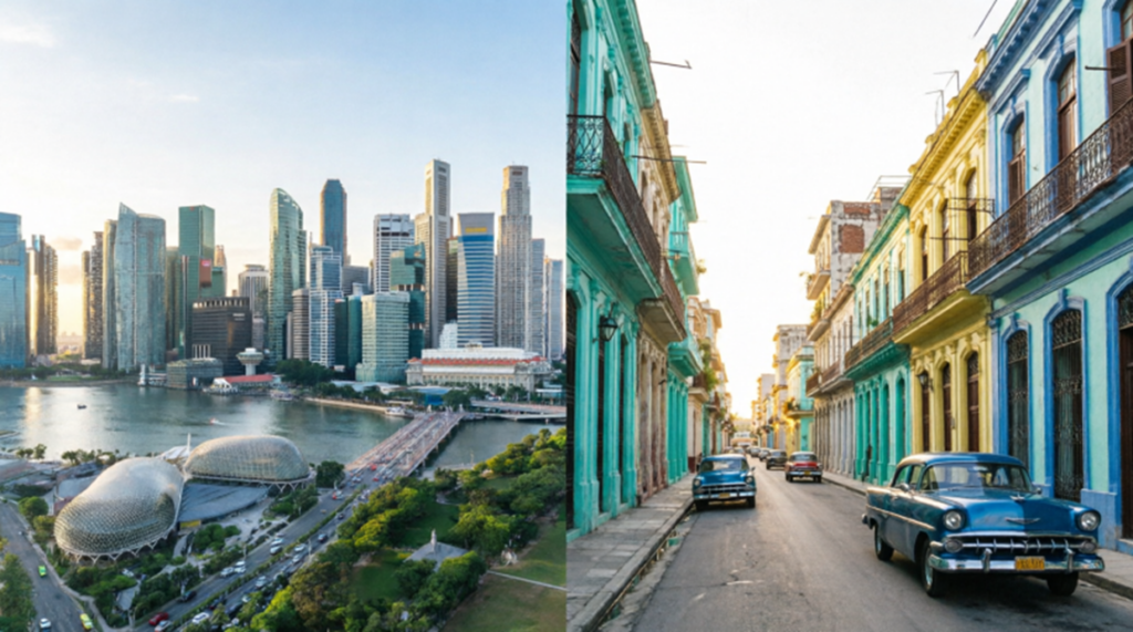 ¿Singapur o Singacuba? 2 En la foto, Singapur y La Habana, remozada