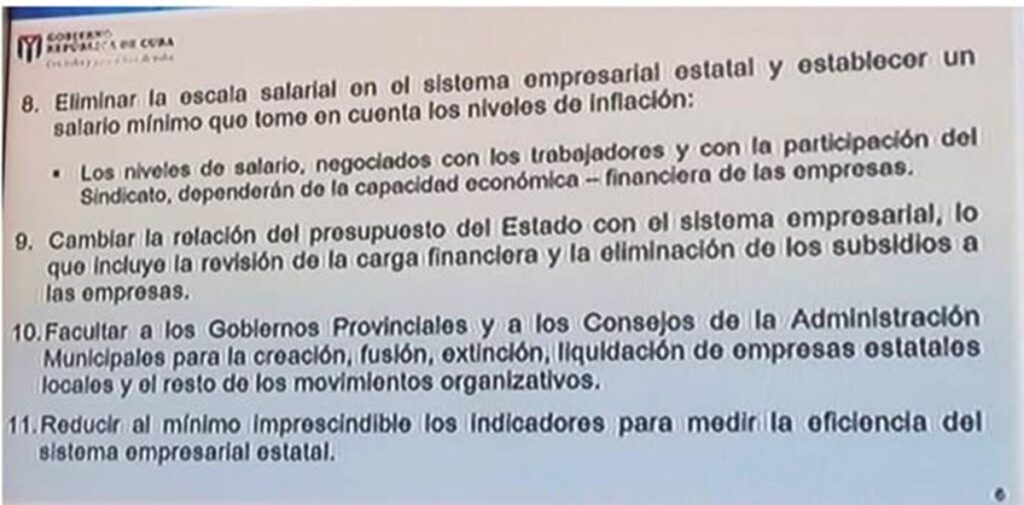 La medida #8: el sacrificio de los trabajadores en nombre del "socialismo a lo cubano"