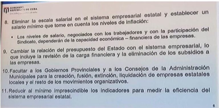 La medida #8: el sacrificio de los trabajadores en nombre del "socialismo a lo cubano"