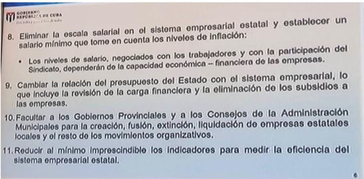 La medida #8: el sacrificio de los trabajadores en nombre del "socialismo a lo cubano" 1 La medida #8: el sacrificio de los trabajadores en nombre del "socialismo a lo cubano"