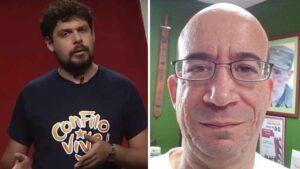 En la foto, dos voceros del régimen en los medios y las redes