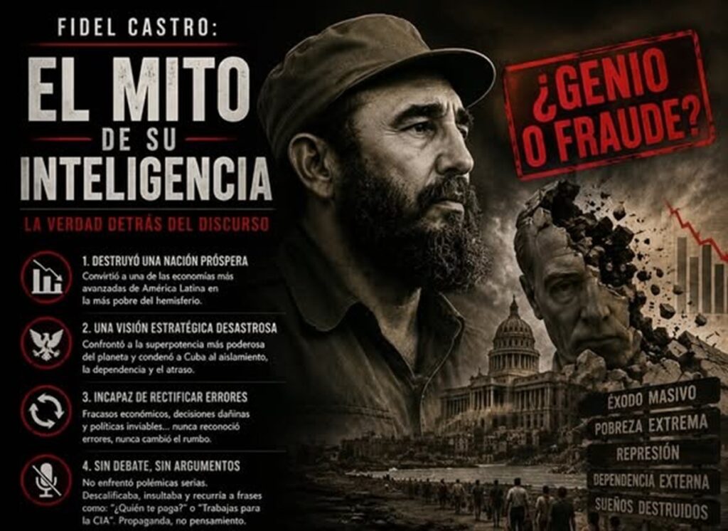Fidel Castro y el mito de la inteligencia excepcional 2 En la foto, una imagen de IA relativa al texto