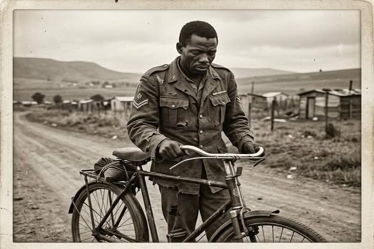 los soldados negros que ganaron una guerra y perdieron hasta la tumba 1 En la foto, un soldado regresa a casa con su premio, una bicicleta