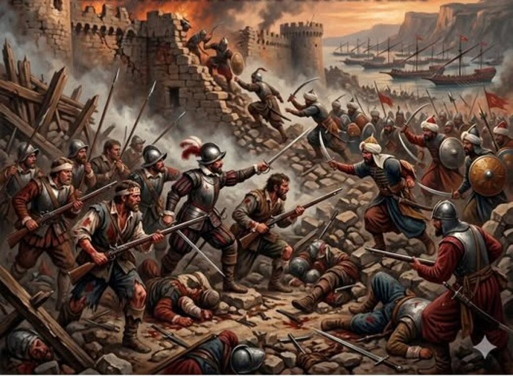 En la foto, una imagen de IA de la batalla de Castelnuovo