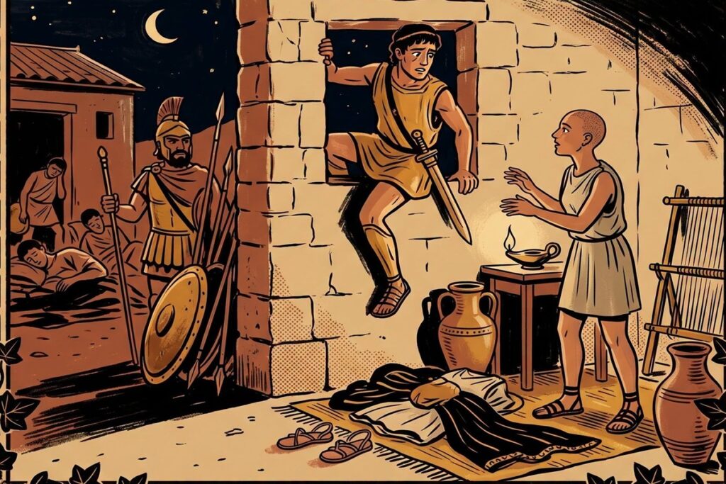 En la foto, una imagen que recrea cómo eran las bodas en Esparta
