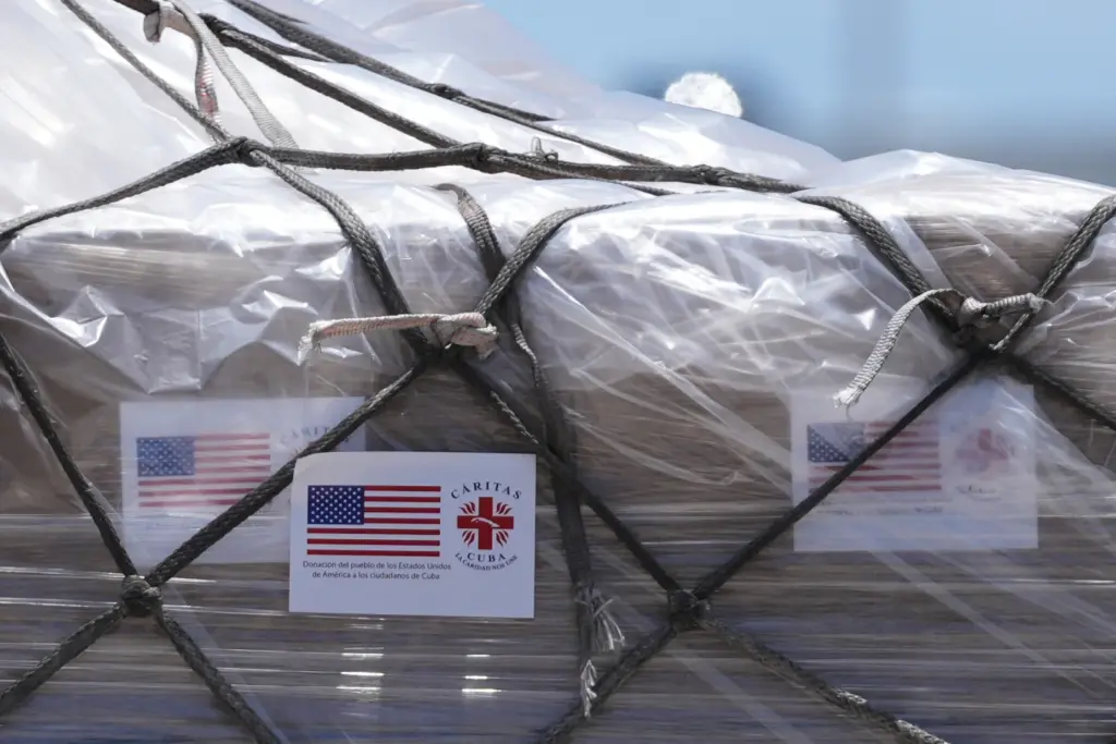 En la foto, Alimentos para Cuba enviados por el gobierno de Estados Unidos