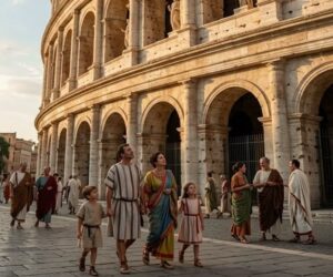 En la foto, una imagen de IA del Coliseo romano
