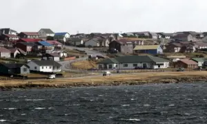 En la foto, Vista general de un zona de Stanley en las Islas Malvinas