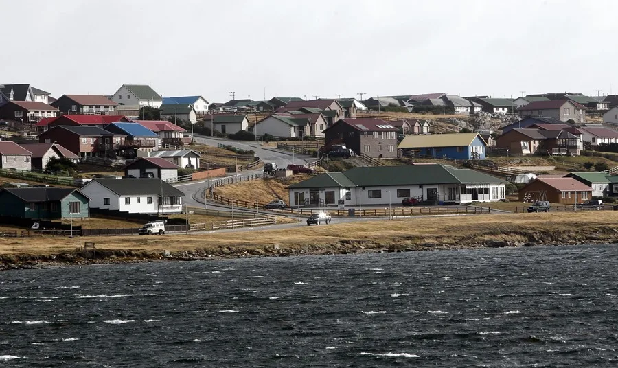 En la foto, Vista general de un zona de Stanley en las Islas Malvinas