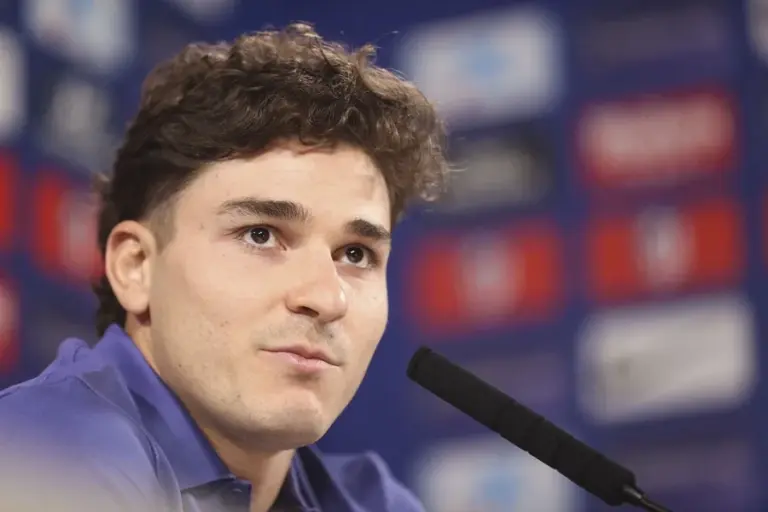 En la foto, El delantero argentino del Atlético de Madrid Julián Álvarez.