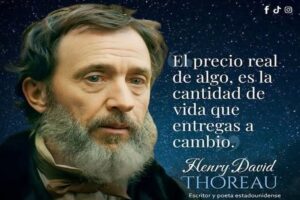 En la foto, una frase de Henry David Thoreau
