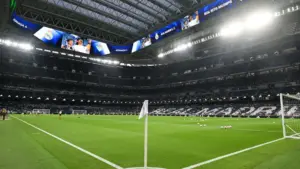 En la foto, el estadio Santiago Bernabéu
