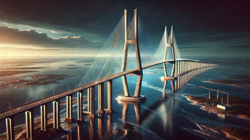 En la foto, puente sobre Río Negro, afluente del Amazonas