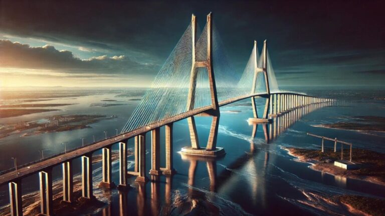 En la foto, puente sobre Río Negro, afluente del Amazonas