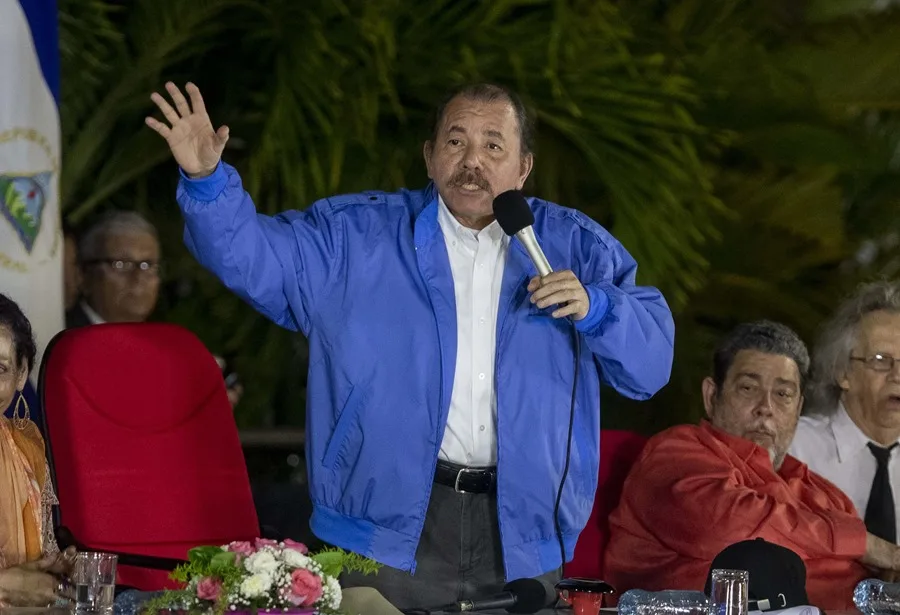 En la foto, el presidente de Nicaragua, Daniel Ortega, en Managua