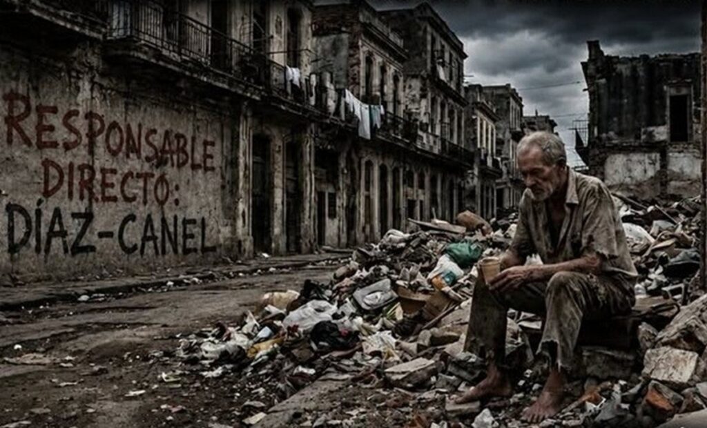En la foto, una imagen de IA sobre la pobreza en Cuba