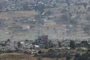 En la foto, una población en el sur del LÍbano, blanco de ataques de Israel