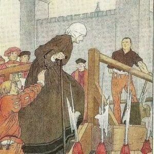 En la foto, una pintura sobre la decapitación de Margaret Pole