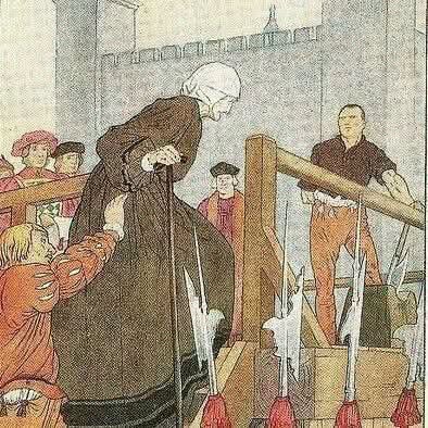 En la foto, una pintura sobre la decapitación de Margaret Pole