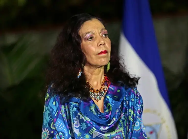 En la foto, la copresidenta de Niucaragua, Rosario Murillo durante un acto en Managua