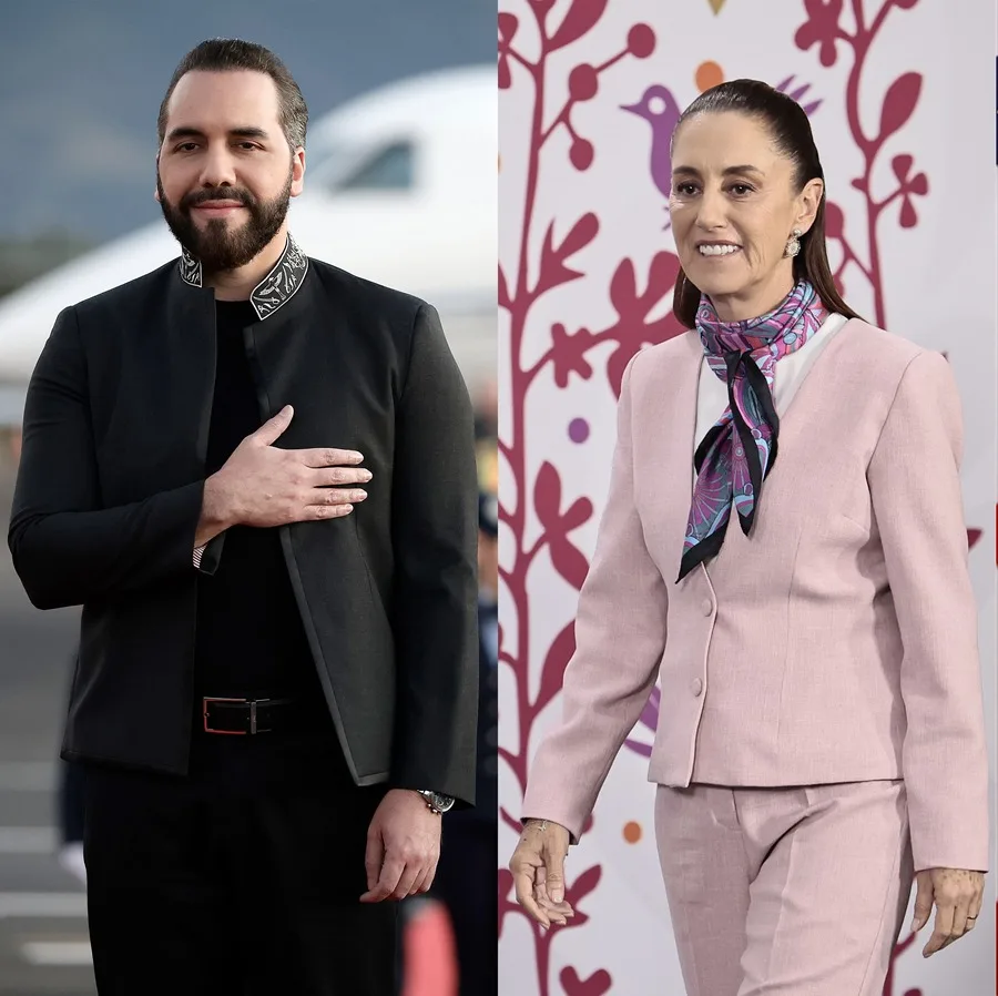 Nayib Bukele y Claudia Sheinbaum vuelven a liderar la aprobación en Latinoamérica y Delcy Rodríguez queda última 2 En la foto, los presidentes de El Salvador, Nayib Bukele, y de México, Claudia Sheinbaum