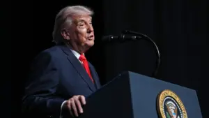 En la foto, el presidente Donald Trump