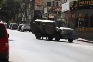 En la foto, Ejército israelí en la zona de Naplusa