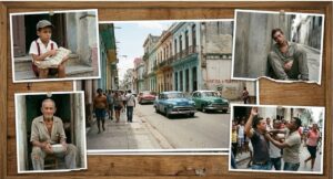En la foto, un collage de la realidad cubana