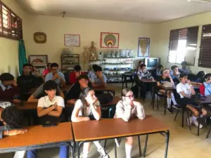 En la foto, un aula de una escuela de Quemado de Güines