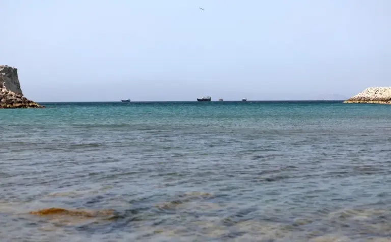 Trump insiste en que el estrecho de Ormuz es un «nuevo territorio estadounidense» 1 En la foto, barcos navegando por el estrecho de Ormuz, vistos desde Omán