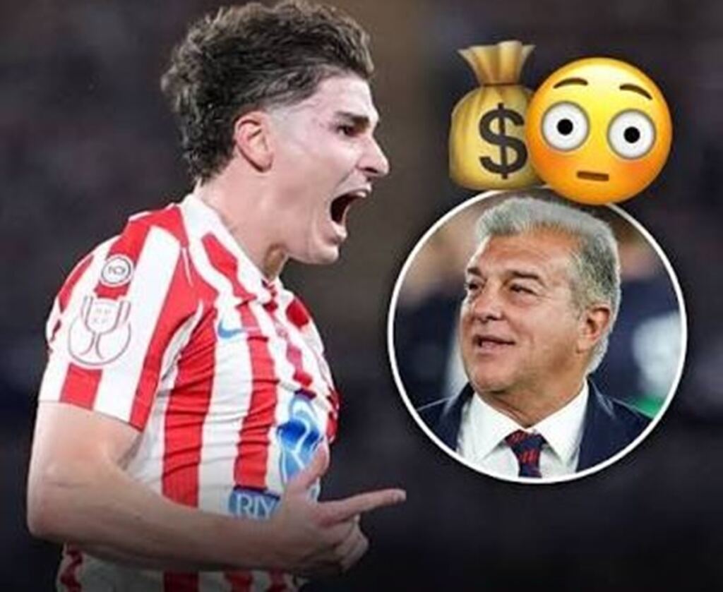 En la foto, un montaje con imágenes de Joan Laporta y Julián Álvarez